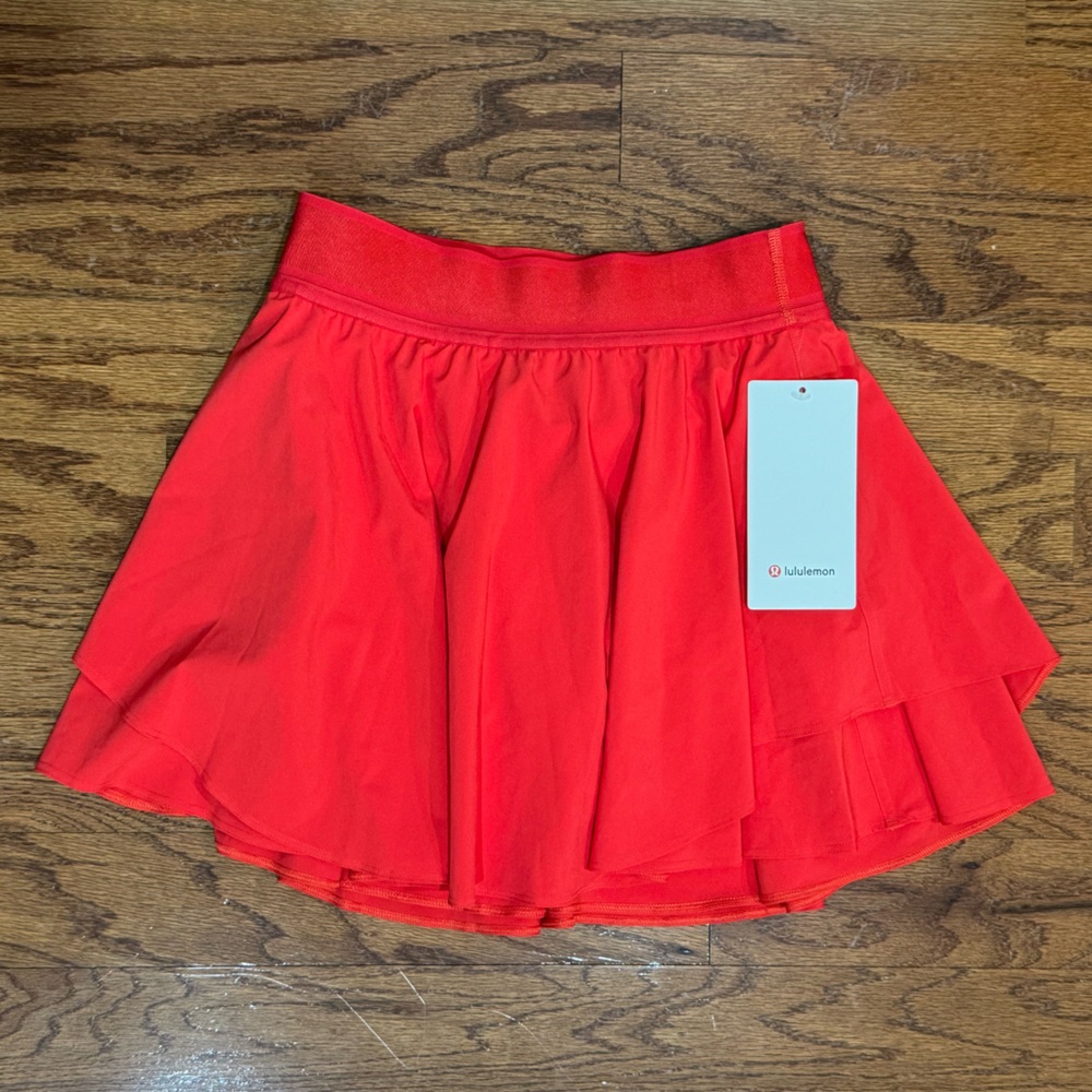 NWT Lululemon Court Rival HR Skirt sz 4 Long Carnation Red